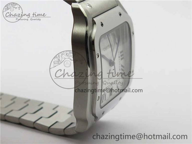 Santos de Cartier 40mm 2018 RXW 1:1 Best Edition White Dial on SS SmartLinks Bracelet MIYOTA SoftTouch 6108