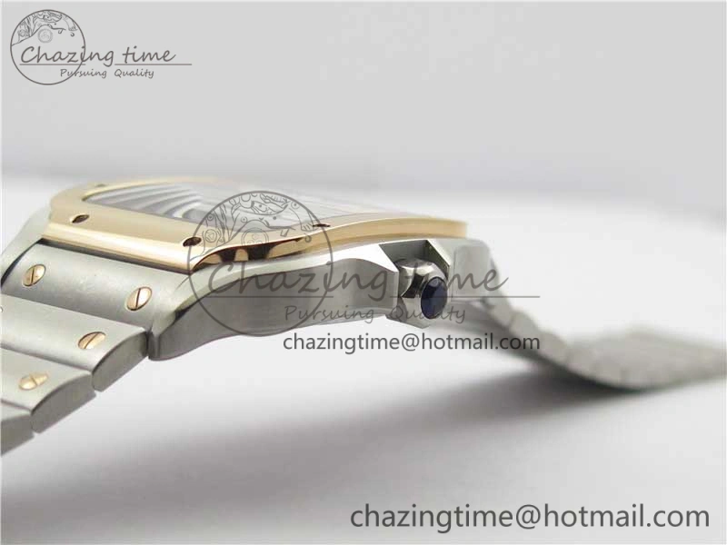 Unisex Santos de Cartier 40mm 2018 SS RG RXW 1:1 Best Edition White Dial on SS RG SmartLinks Bracelet MIYOTA 6105