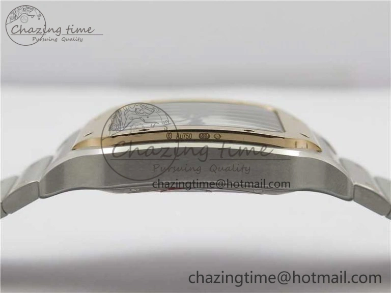 Unisex Santos de Cartier 40mm 2018 SS RG RXW 1:1 Best Edition White Dial on SS RG SmartLinks Bracelet MIYOTA 6105