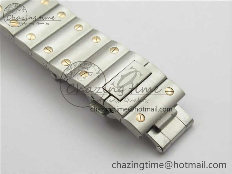 Unisex Santos de Cartier 40mm 2018 SS RG RXW 1:1 Best Edition White Dial on SS RG SmartLinks Bracelet MIYOTA 6105