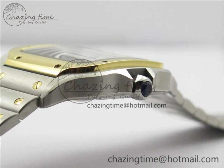 MultiPurpose Santos de Cartier 40mm 2018 SS YG RXW 1:1 Best Edition White Dial on SS YG SmartLinks Bracelet MIYOTA 6103