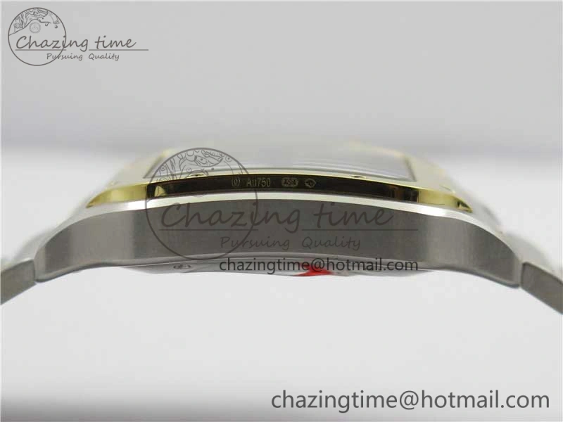 MultiPurpose Santos de Cartier 40mm 2018 SS YG RXW 1:1 Best Edition White Dial on SS YG SmartLinks Bracelet MIYOTA 6103