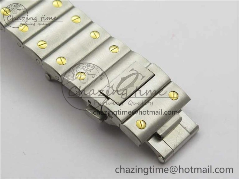 MultiPurpose Santos de Cartier 40mm 2018 SS YG RXW 1:1 Best Edition White Dial on SS YG SmartLinks Bracelet MIYOTA 6103