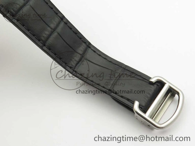 Santos de Cartier 40mm 2018 V6F 1:1 Best Edition White Dial RG Bezel on Black Leather Strap MIYOTA SmartChoice 6142
