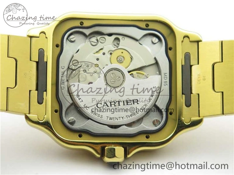 Sleek Santos de Cartier 40mm 2018 YG RXW 1:1 Best Edition White Dial on SmartLinks Bracelet MIYOTA 6099