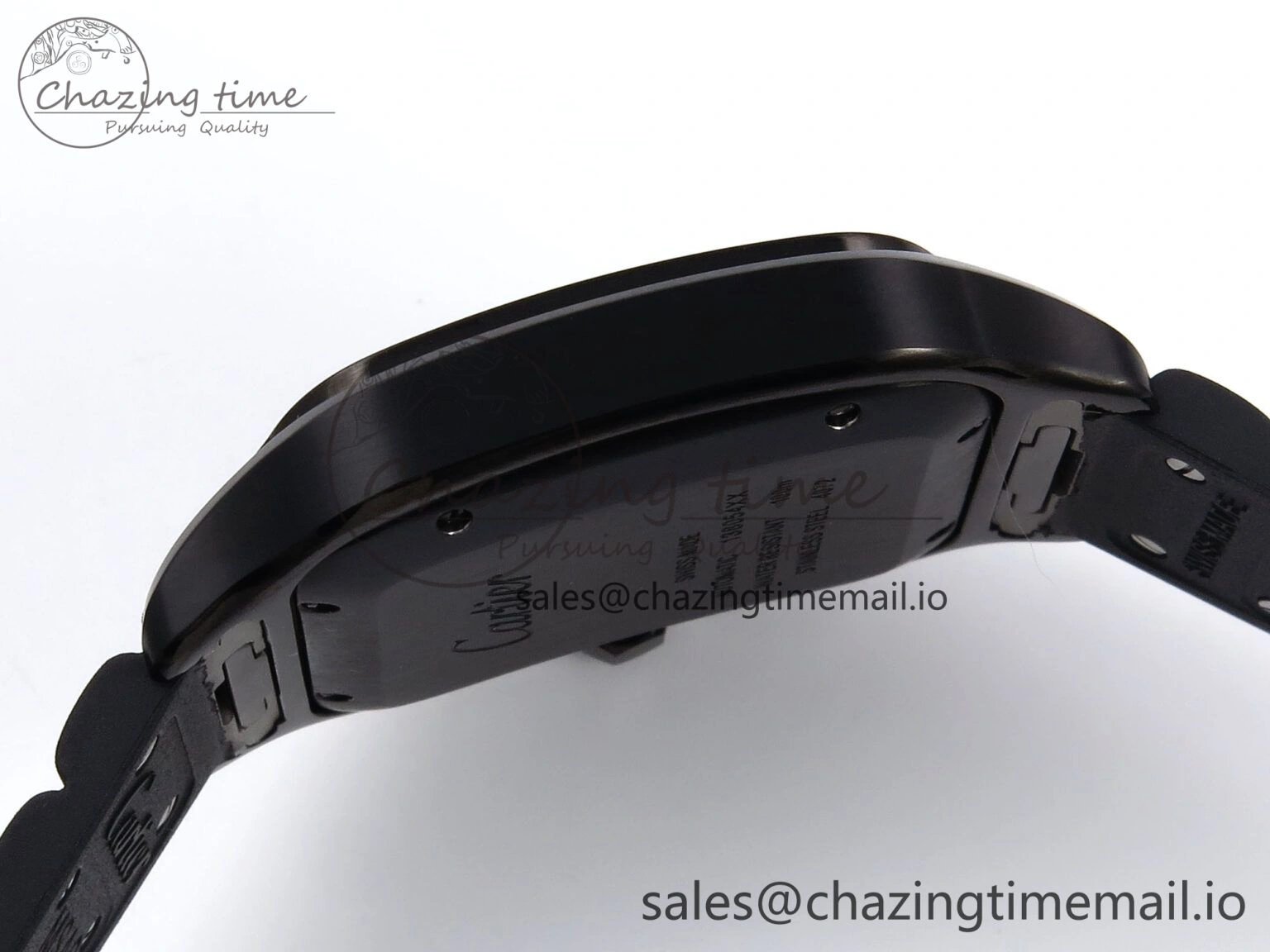 Bright Santos de Cartier 40mm BVF 1:1 Best Edition Black Dial on Black Rubber Strap MIYOTA 5866