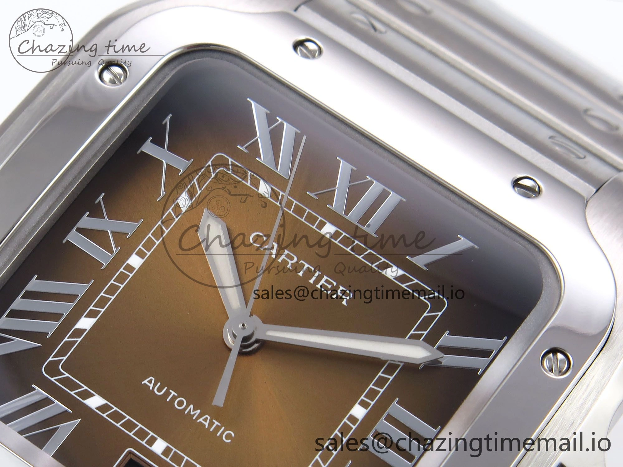 HighQuality Santos de Cartier 40mm BVF 1:1 Best Edition Brown Dial on SS SmartLinks Bracelet MIYOTA 5869