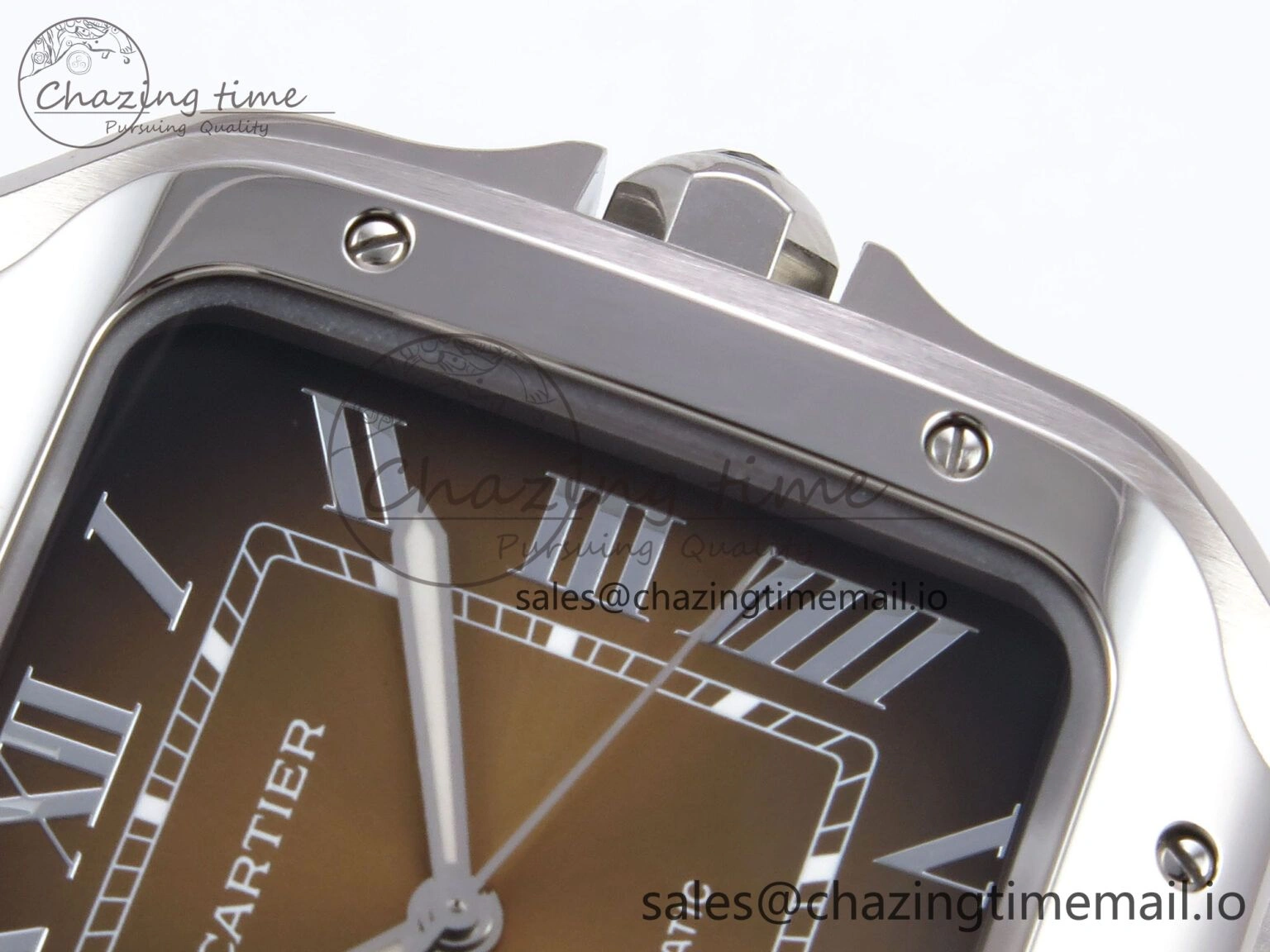 HighQuality Santos de Cartier 40mm BVF 1:1 Best Edition Brown Dial on SS SmartLinks Bracelet MIYOTA 5869
