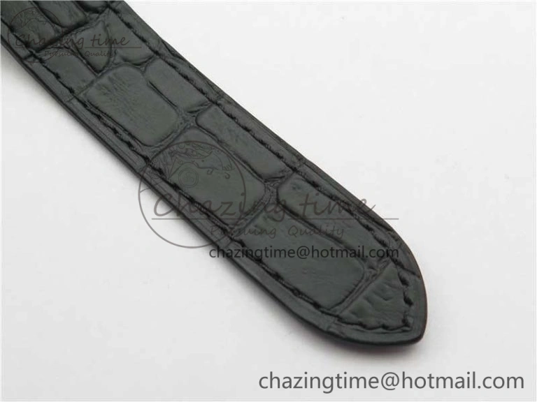 Snug Santos de Cartier 40mm DLC V6F 1:1 Best Edition Black Dial on Black Leather Strap MIYOTA 6097