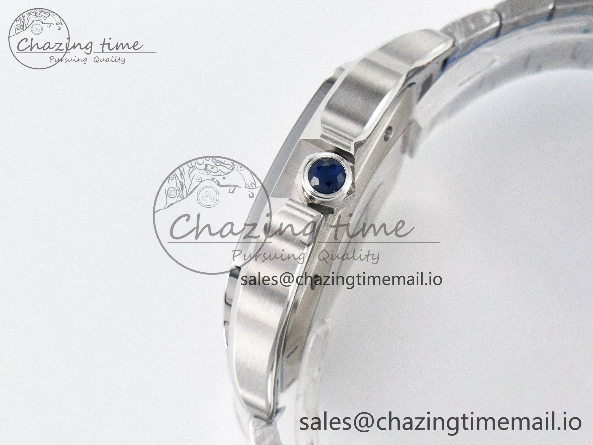 Minimalist Santos de Cartier 40mm J12F 1:1 Best Edition Green Dial on SS SmartLinks Bracelet MIYOTA 5843