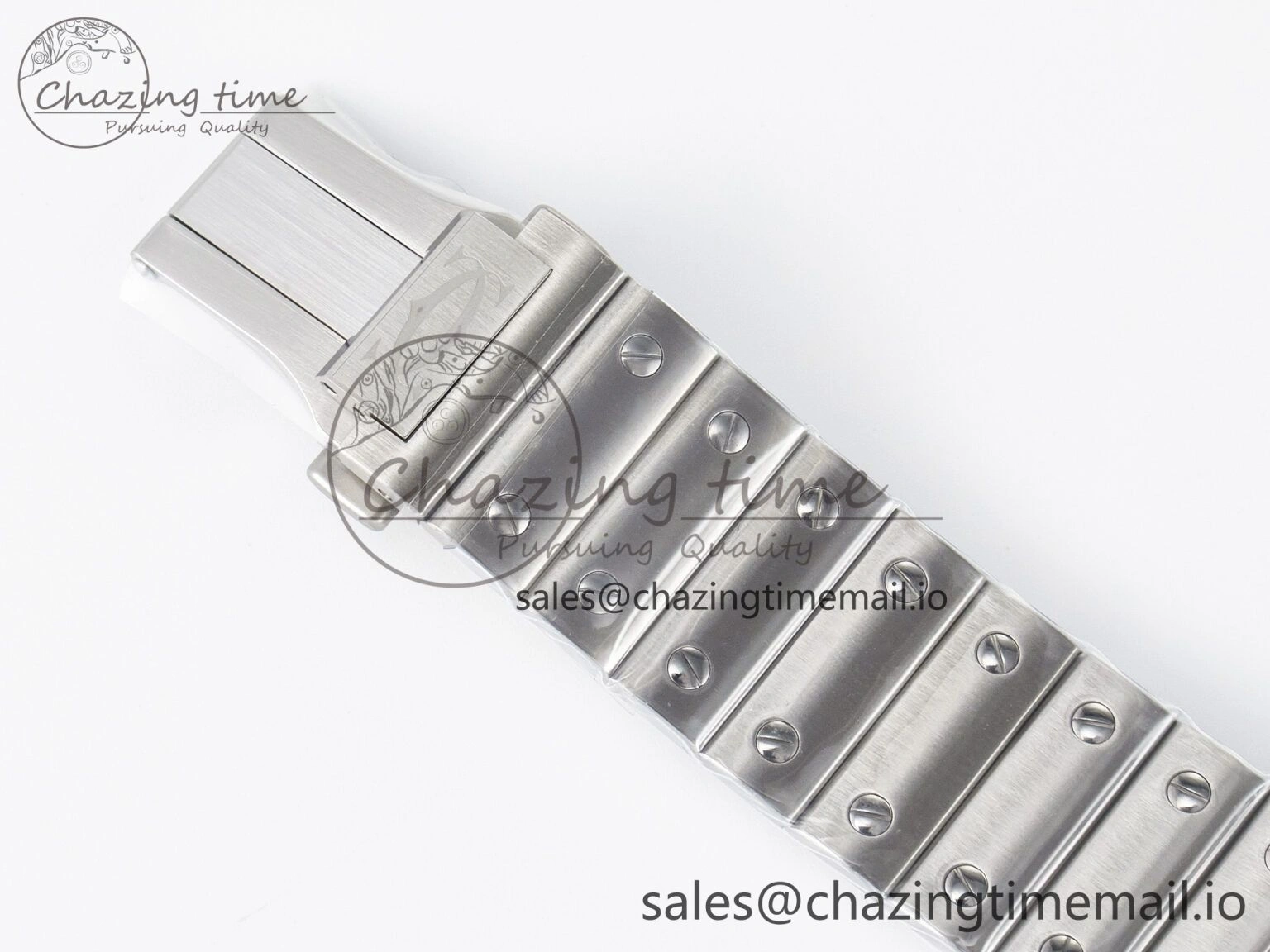 Minimalist Santos de Cartier 40mm J12F 1:1 Best Edition Green Dial on SS SmartLinks Bracelet MIYOTA 5843