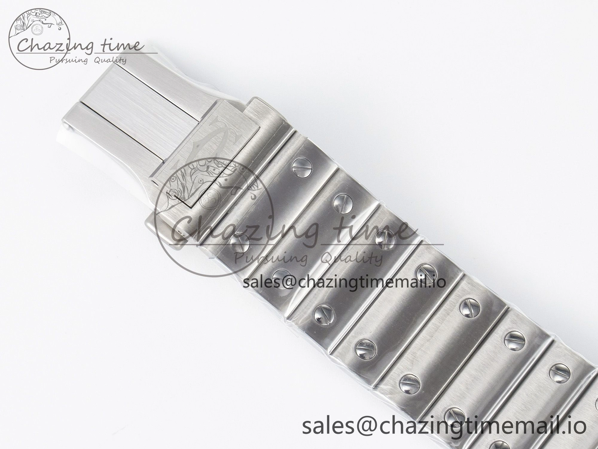 Minimalist Santos de Cartier 40mm J12F 1:1 Best Edition Green Dial on SS SmartLinks Bracelet MIYOTA 5843