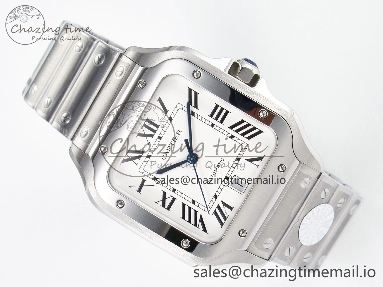 Sustainable Santos de Cartier 40mm J12F 1:1 Best Edition White Dial on SS SmartLinks Bracelet MIYOTA 5844