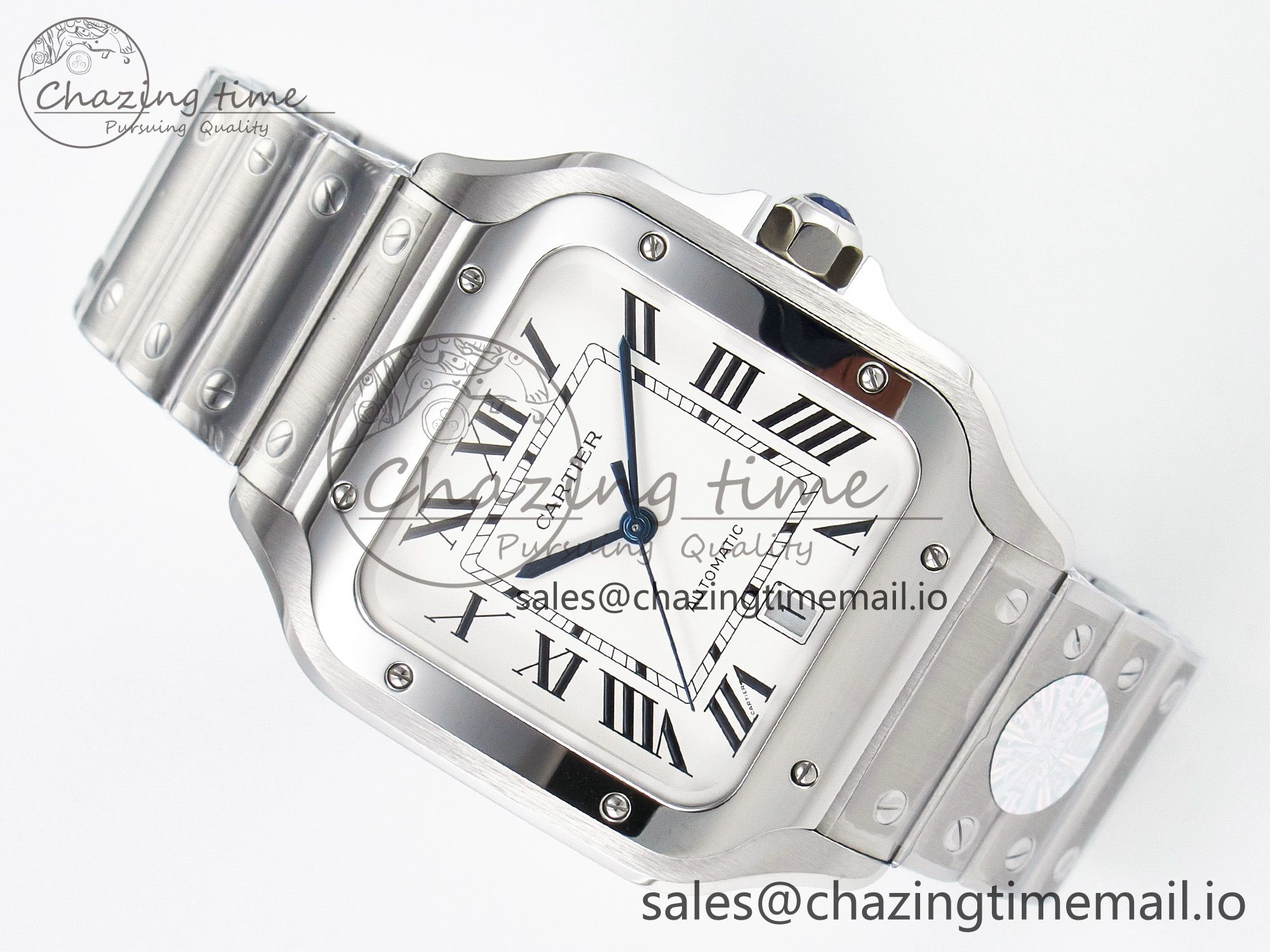 Sustainable Santos de Cartier 40mm J12F 1:1 Best Edition White Dial on SS SmartLinks Bracelet MIYOTA 5844