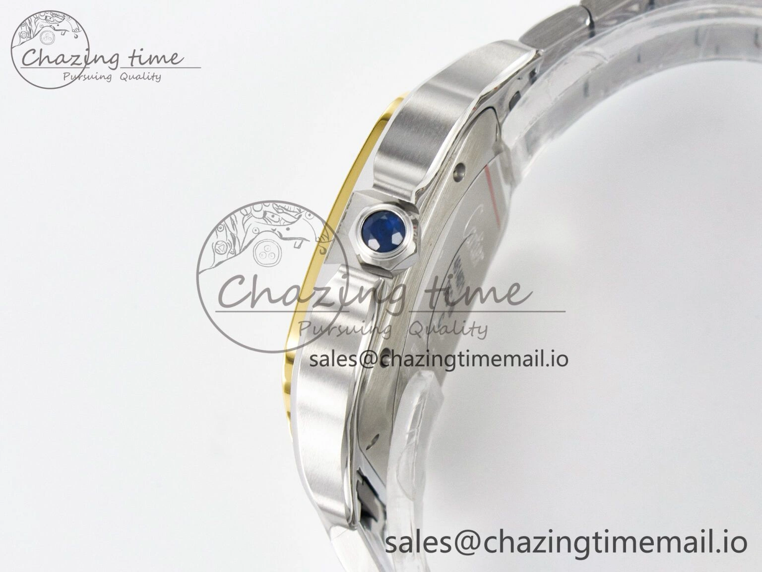 Santos de Cartier 40mm J12F 1:1 Best Edition YG Bezel White Dial on SS SmartLinks Bracelet MIYOTA Chic 5841