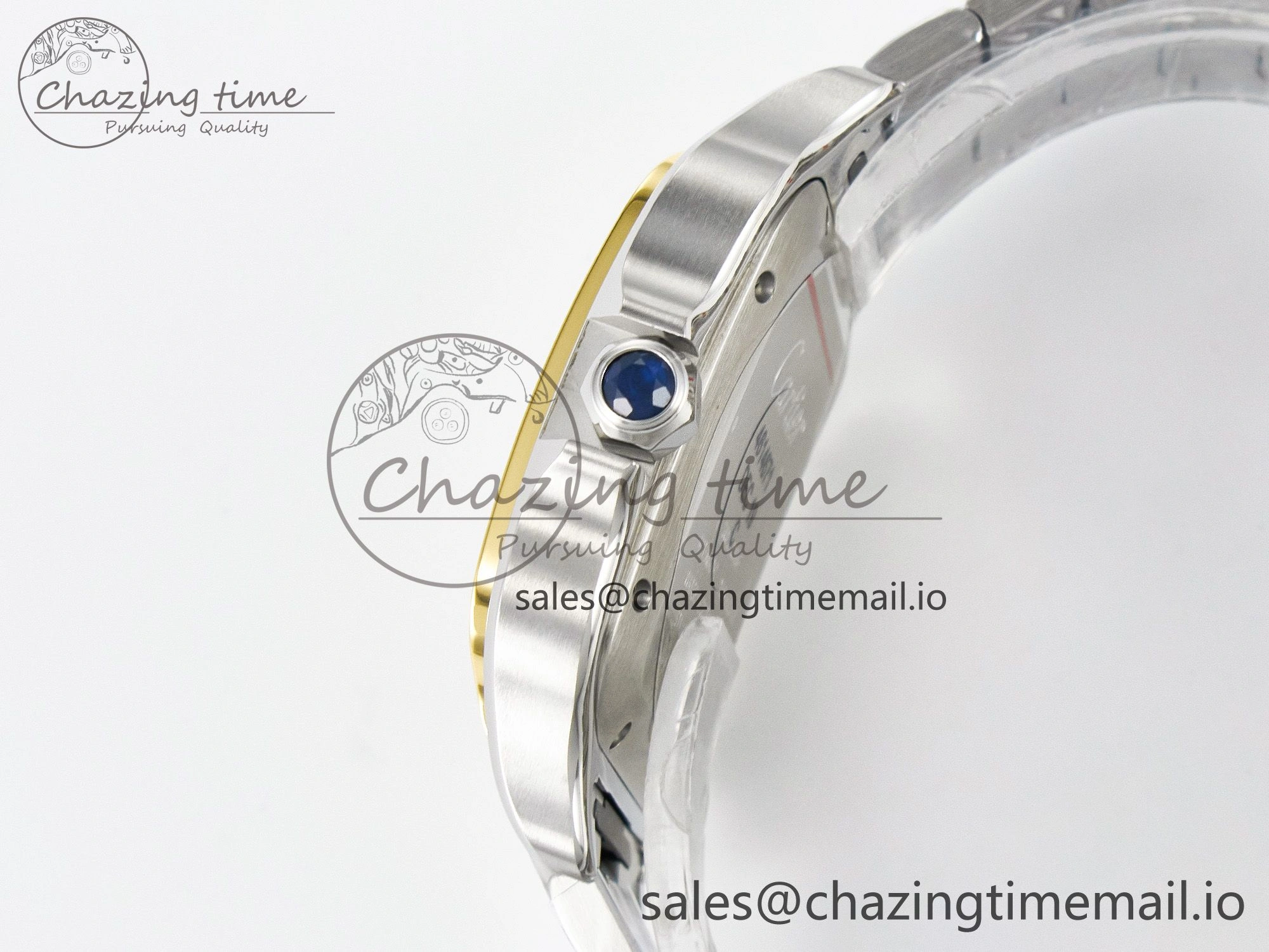 Santos de Cartier 40mm J12F 1:1 Best Edition YG Bezel White Dial on SS SmartLinks Bracelet MIYOTA Chic 5841
