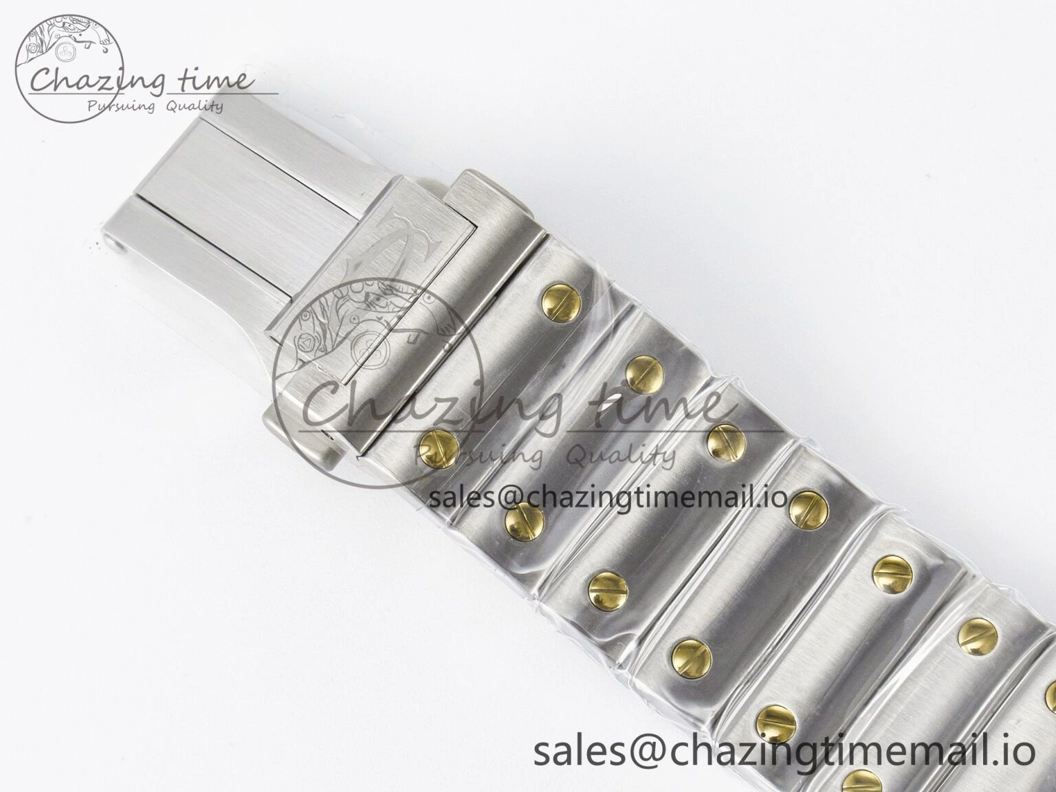 Santos de Cartier 40mm J12F 1:1 Best Edition YG Bezel White Dial on SS SmartLinks Bracelet MIYOTA Chic 5841