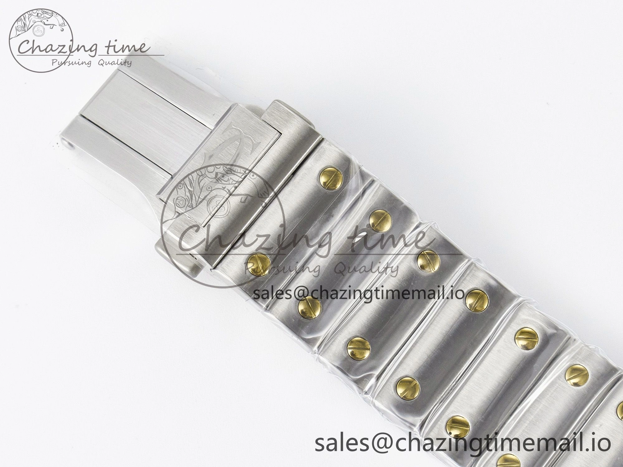 Santos de Cartier 40mm J12F 1:1 Best Edition YG Bezel White Dial on SS SmartLinks Bracelet MIYOTA Chic 5841