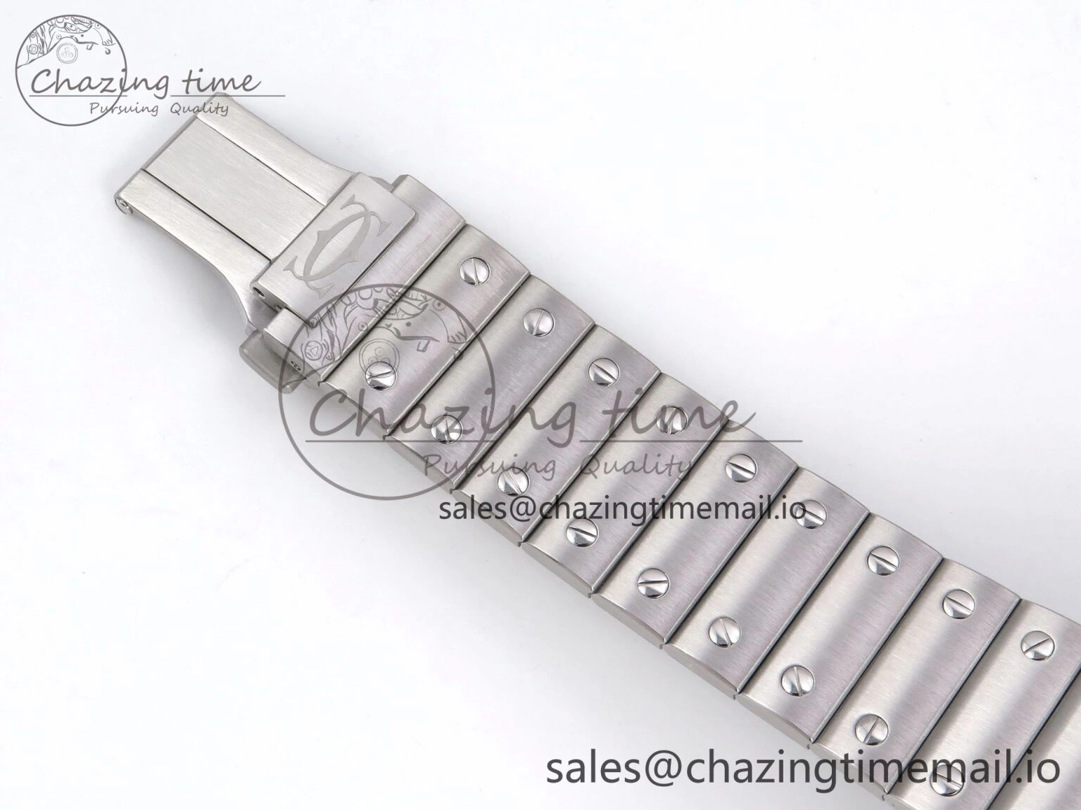 Santos de Cartier 40mm SS AF 1:1 Best Edition Blue Dial on SS SmartLinks Bracelet MIYOTA ZeroBulk 5884