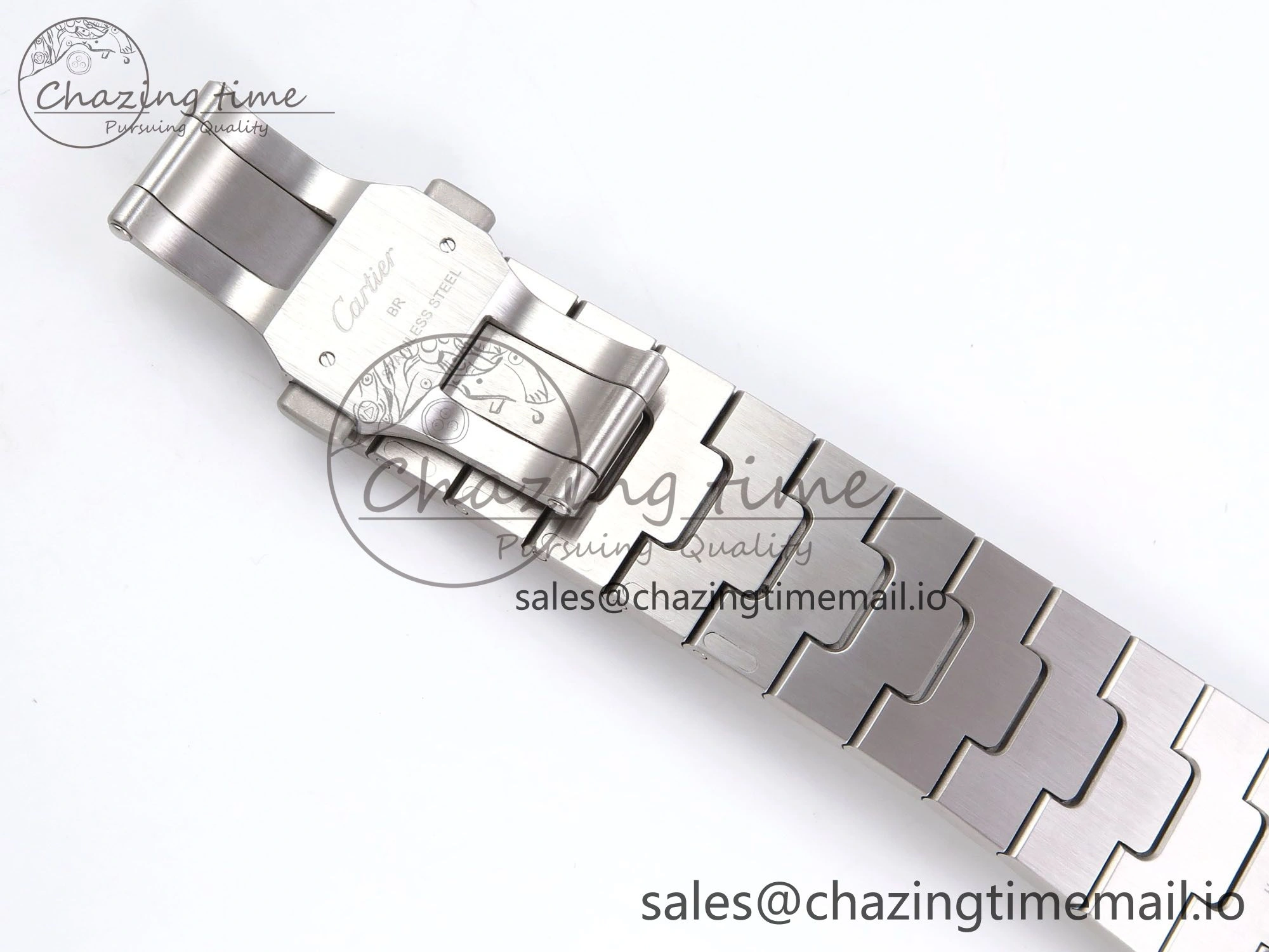 Santos de Cartier 40mm SS AF 1:1 Best Edition Blue Dial on SS SmartLinks Bracelet MIYOTA ZeroBulk 5884