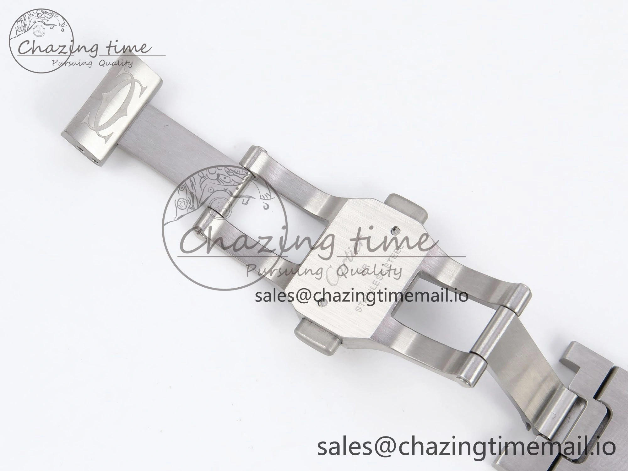 Santos de Cartier 40mm SS AF 1:1 Best Edition Blue Dial on SS SmartLinks Bracelet MIYOTA ZeroBulk 5884