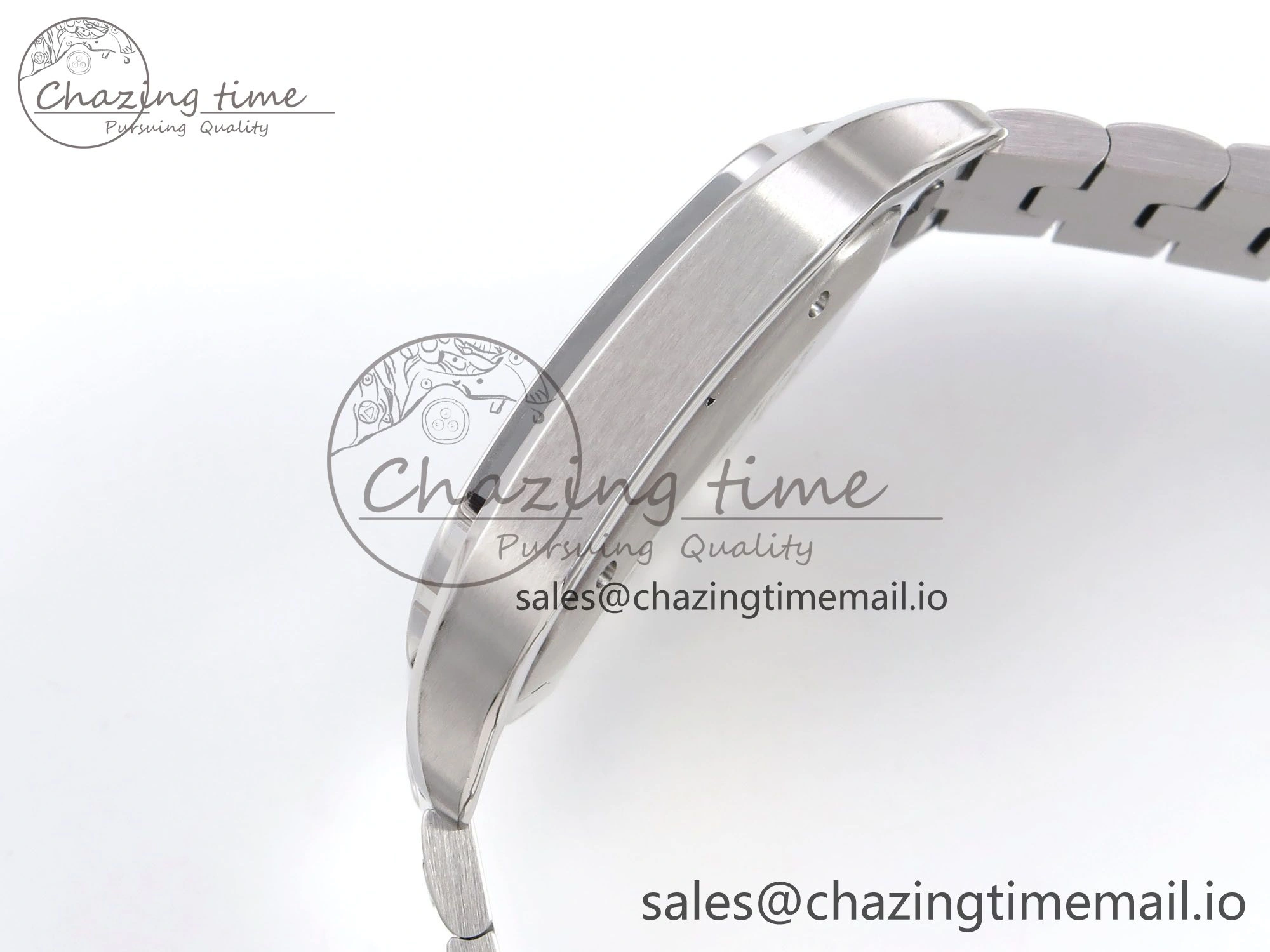 ZeroBulk Santos de Cartier 40mm SS AF 1:1 Best Edition Gray Dial on SS SmartLinks Bracelet MIYOTA 5875