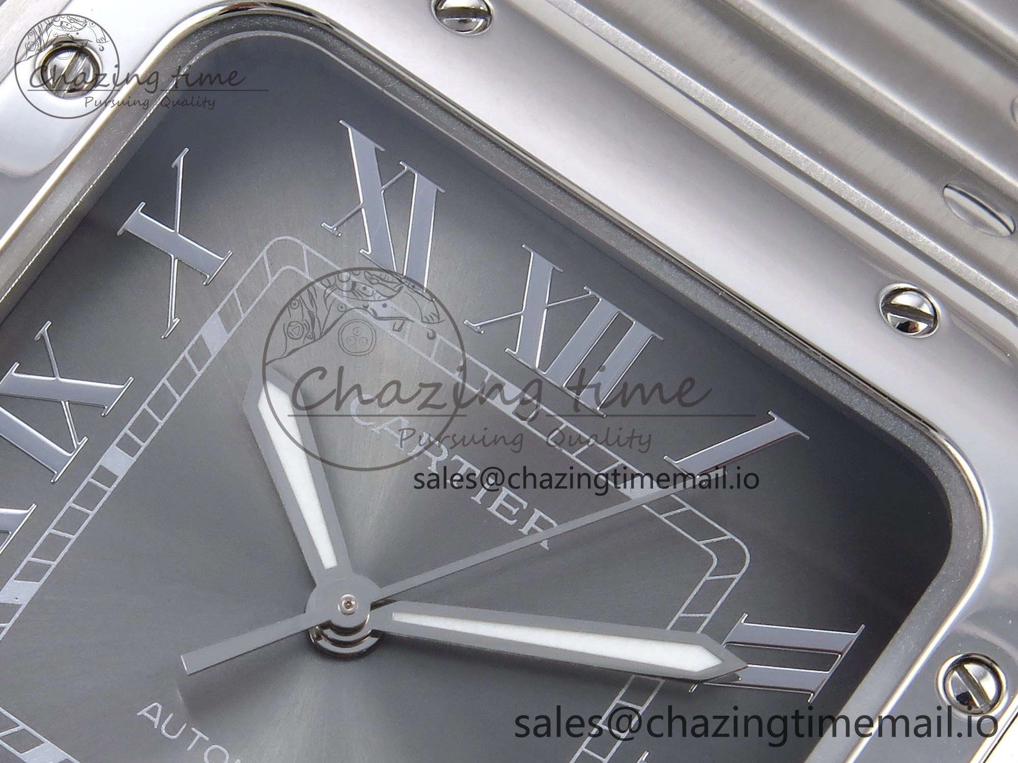 ZeroBulk Santos de Cartier 40mm SS AF 1:1 Best Edition Gray Dial on SS SmartLinks Bracelet MIYOTA 5875