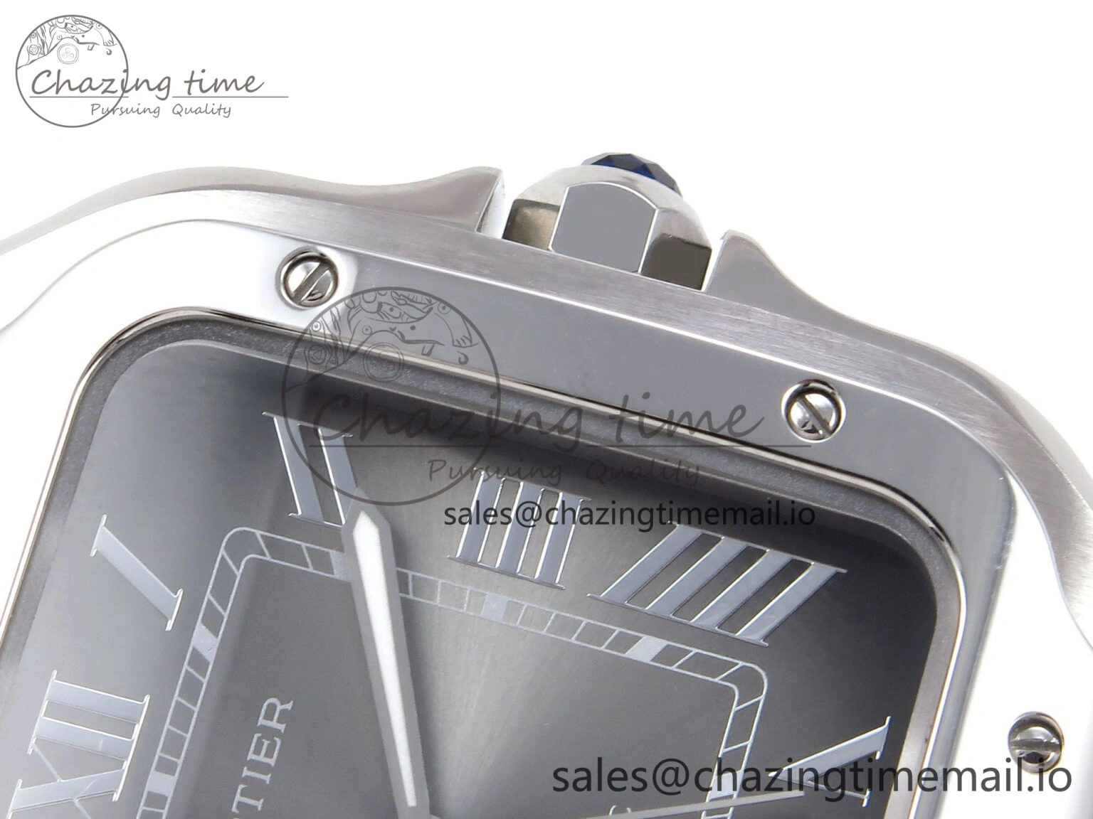 ZeroBulk Santos de Cartier 40mm SS AF 1:1 Best Edition Gray Dial on SS SmartLinks Bracelet MIYOTA 5875
