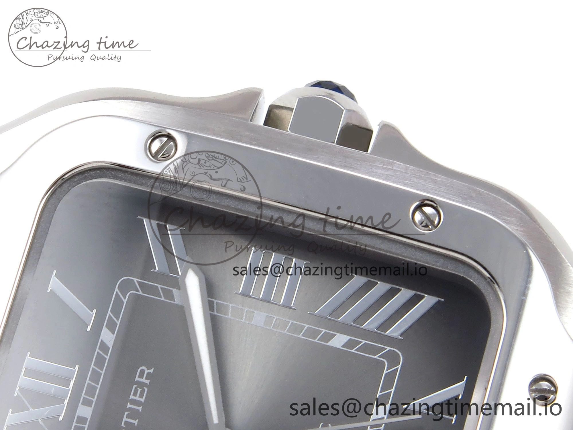 ZeroBulk Santos de Cartier 40mm SS AF 1:1 Best Edition Gray Dial on SS SmartLinks Bracelet MIYOTA 5875