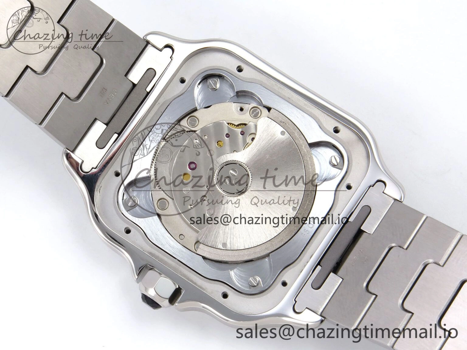 ZeroBulk Santos de Cartier 40mm SS AF 1:1 Best Edition Gray Dial on SS SmartLinks Bracelet MIYOTA 5875