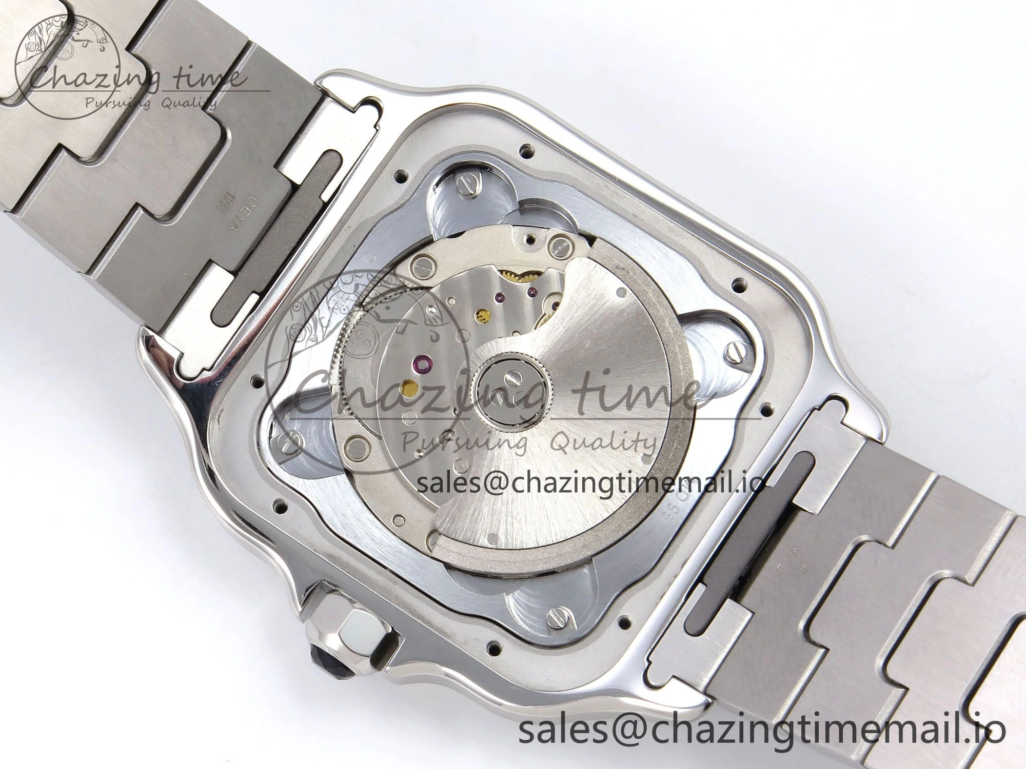 ZeroBulk Santos de Cartier 40mm SS AF 1:1 Best Edition Gray Dial on SS SmartLinks Bracelet MIYOTA 5875