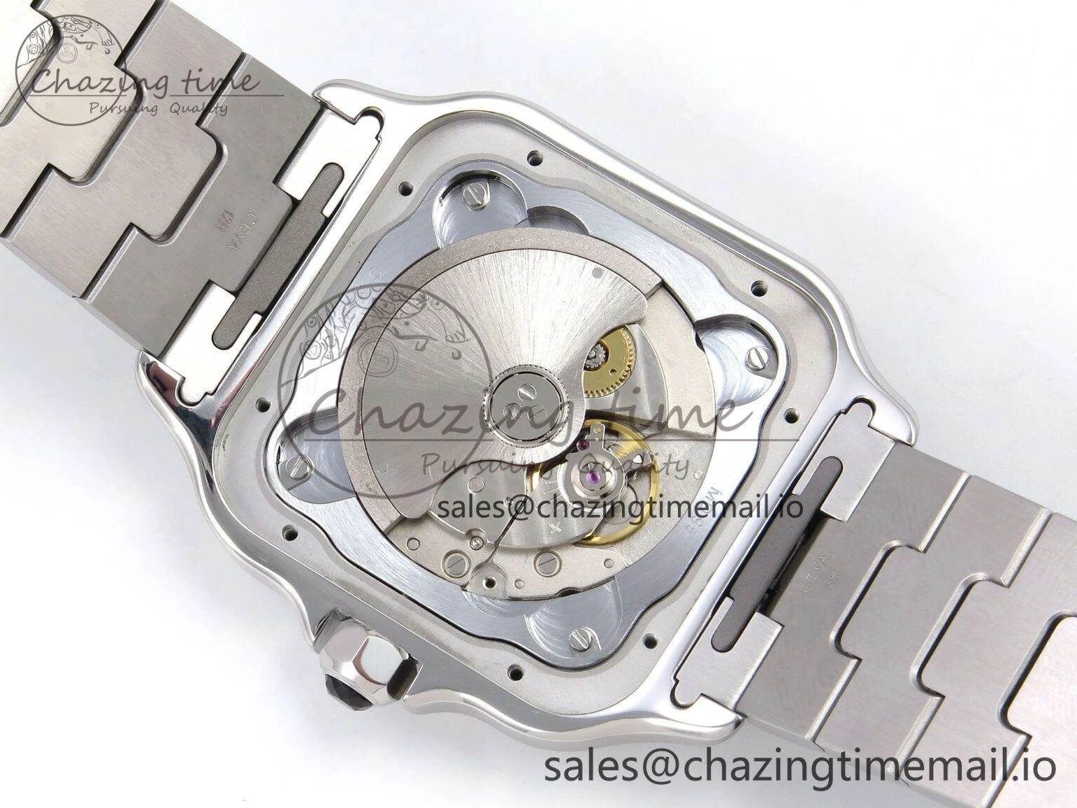 ZeroBulk Santos de Cartier 40mm SS AF 1:1 Best Edition Gray Dial on SS SmartLinks Bracelet MIYOTA 5875