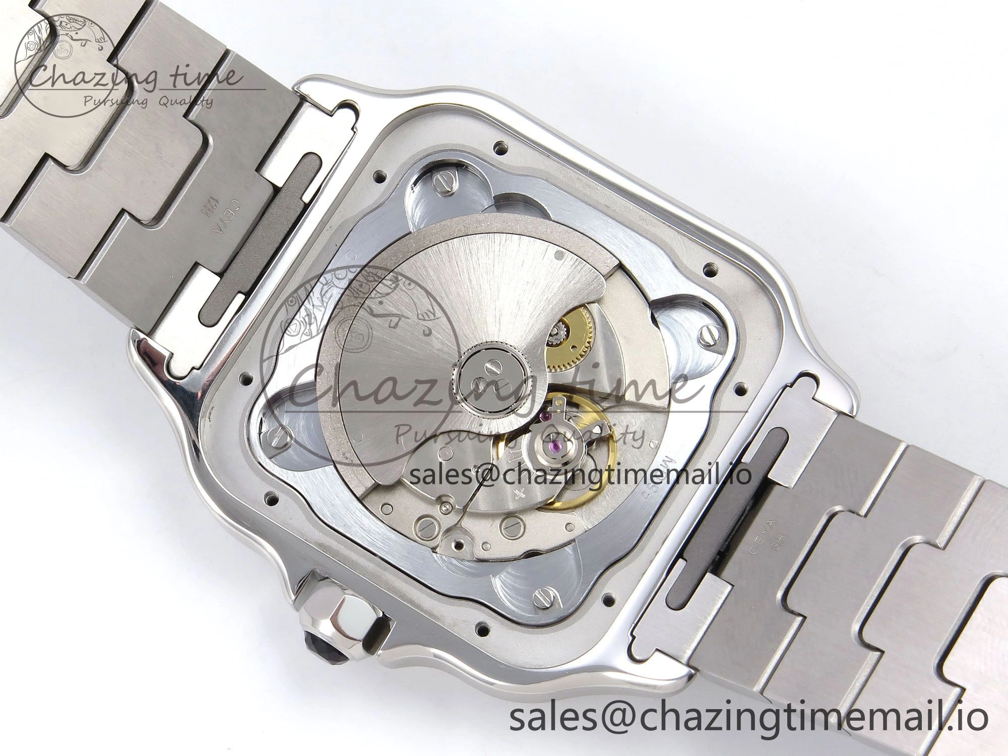 ZeroBulk Santos de Cartier 40mm SS AF 1:1 Best Edition Gray Dial on SS SmartLinks Bracelet MIYOTA 5875