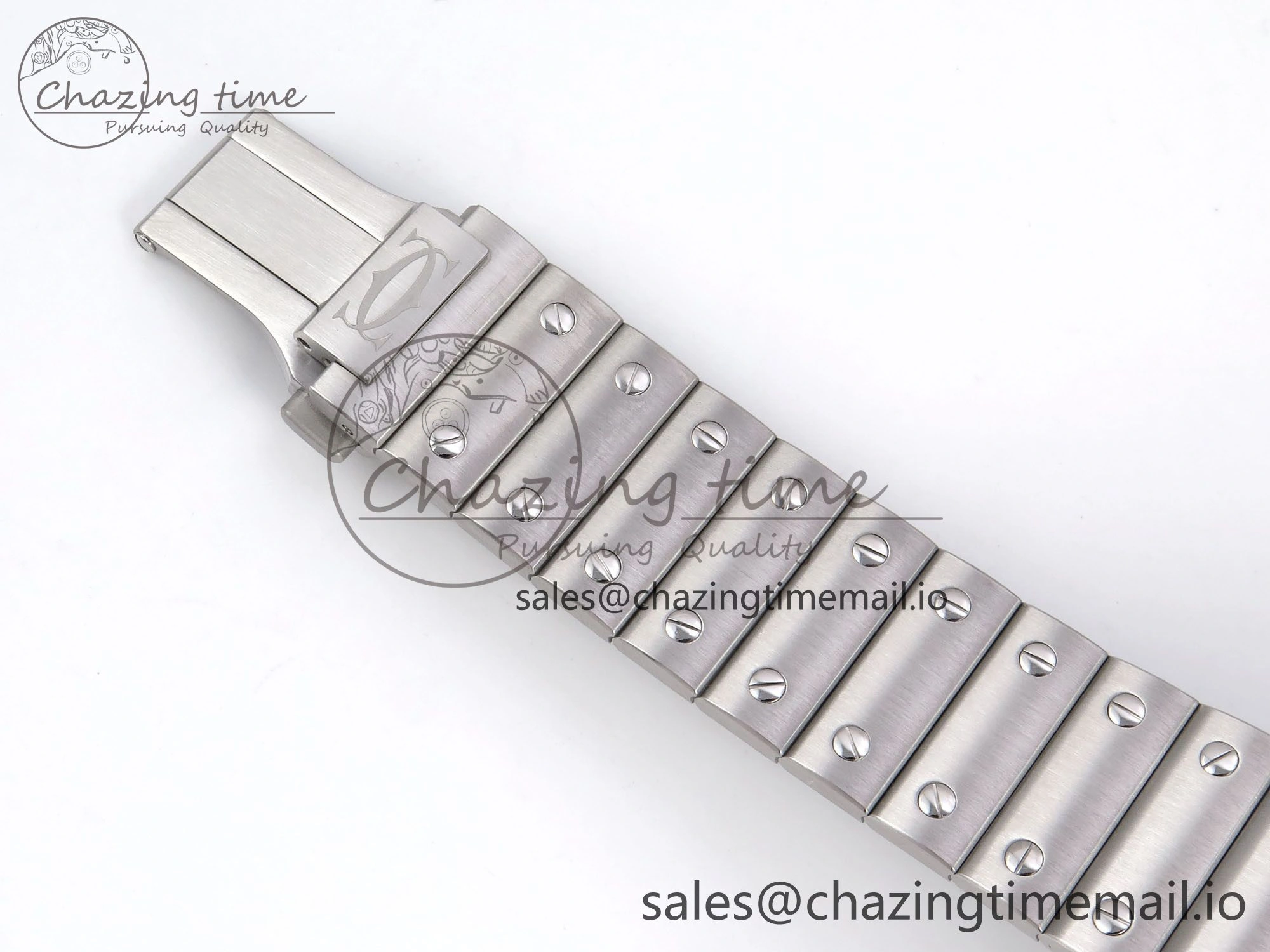 ZeroBulk Santos de Cartier 40mm SS AF 1:1 Best Edition Gray Dial on SS SmartLinks Bracelet MIYOTA 5875