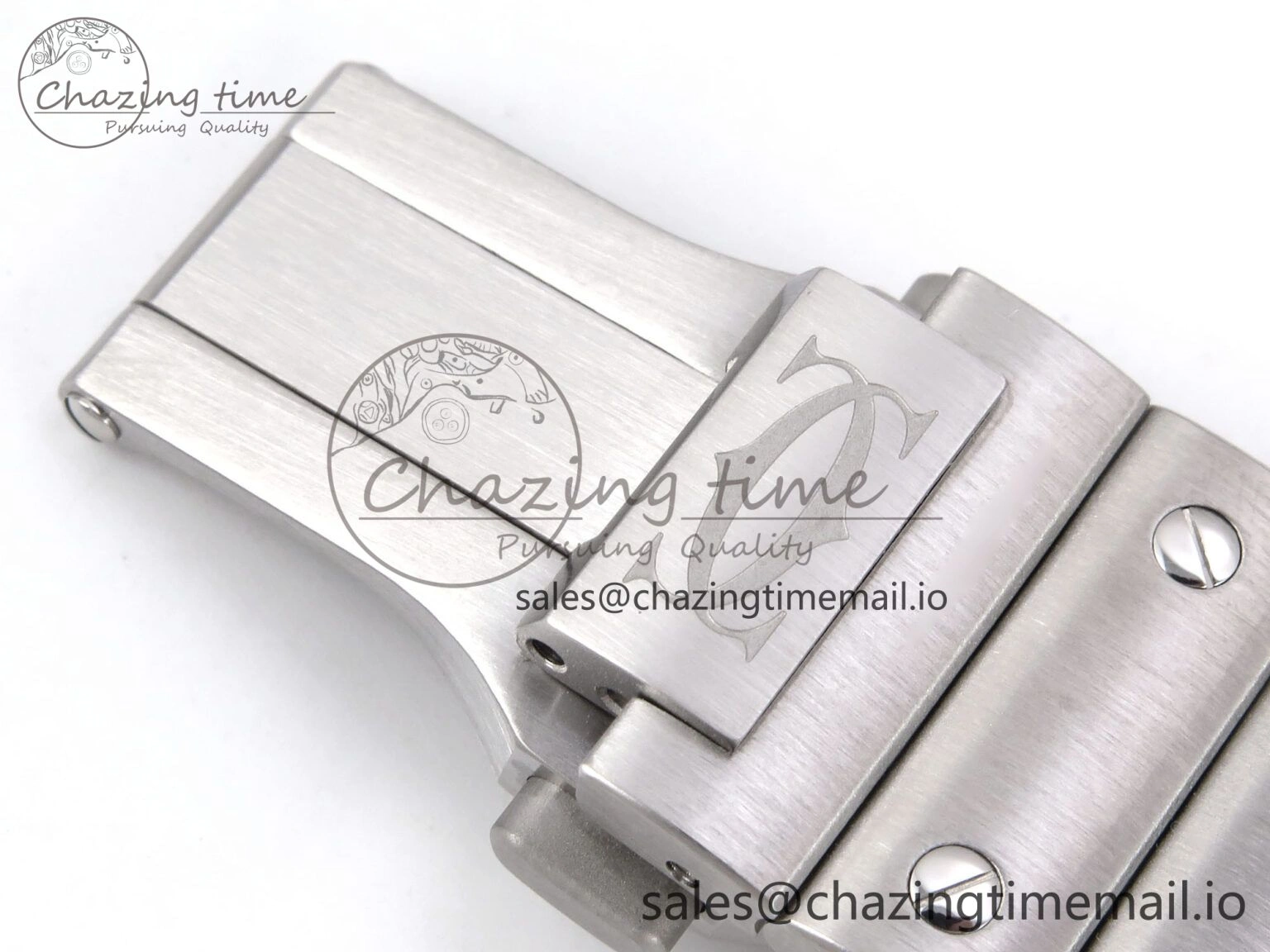 ZeroBulk Santos de Cartier 40mm SS AF 1:1 Best Edition Gray Dial on SS SmartLinks Bracelet MIYOTA 5875