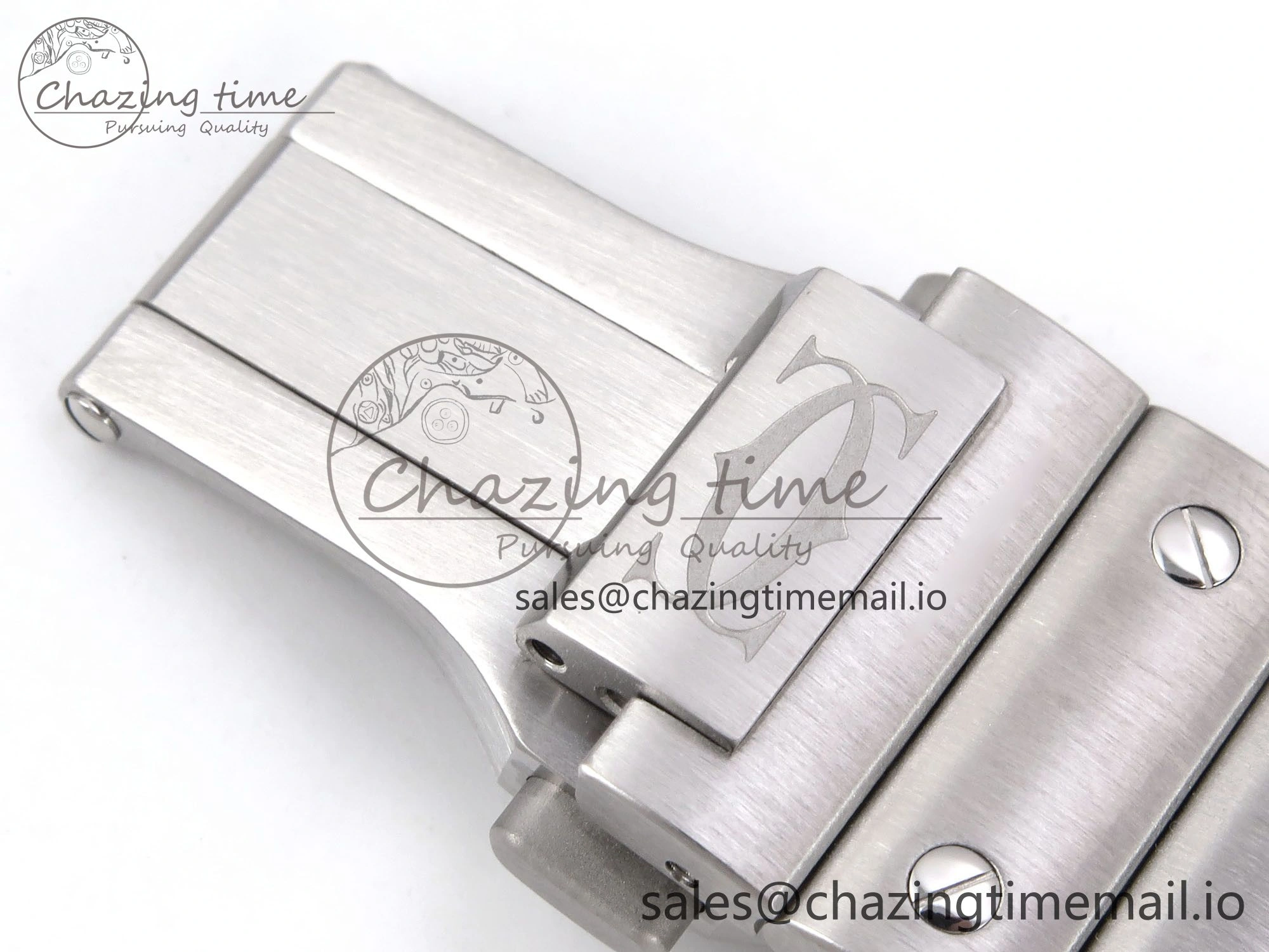 ZeroBulk Santos de Cartier 40mm SS AF 1:1 Best Edition Gray Dial on SS SmartLinks Bracelet MIYOTA 5875
