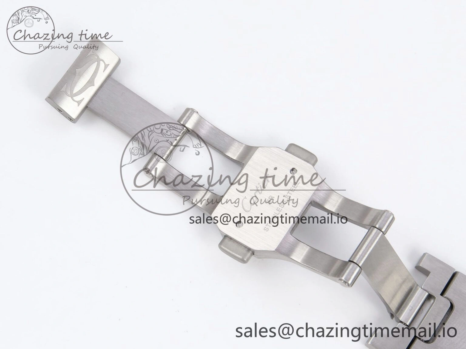 ZeroBulk Santos de Cartier 40mm SS AF 1:1 Best Edition Gray Dial on SS SmartLinks Bracelet MIYOTA 5875