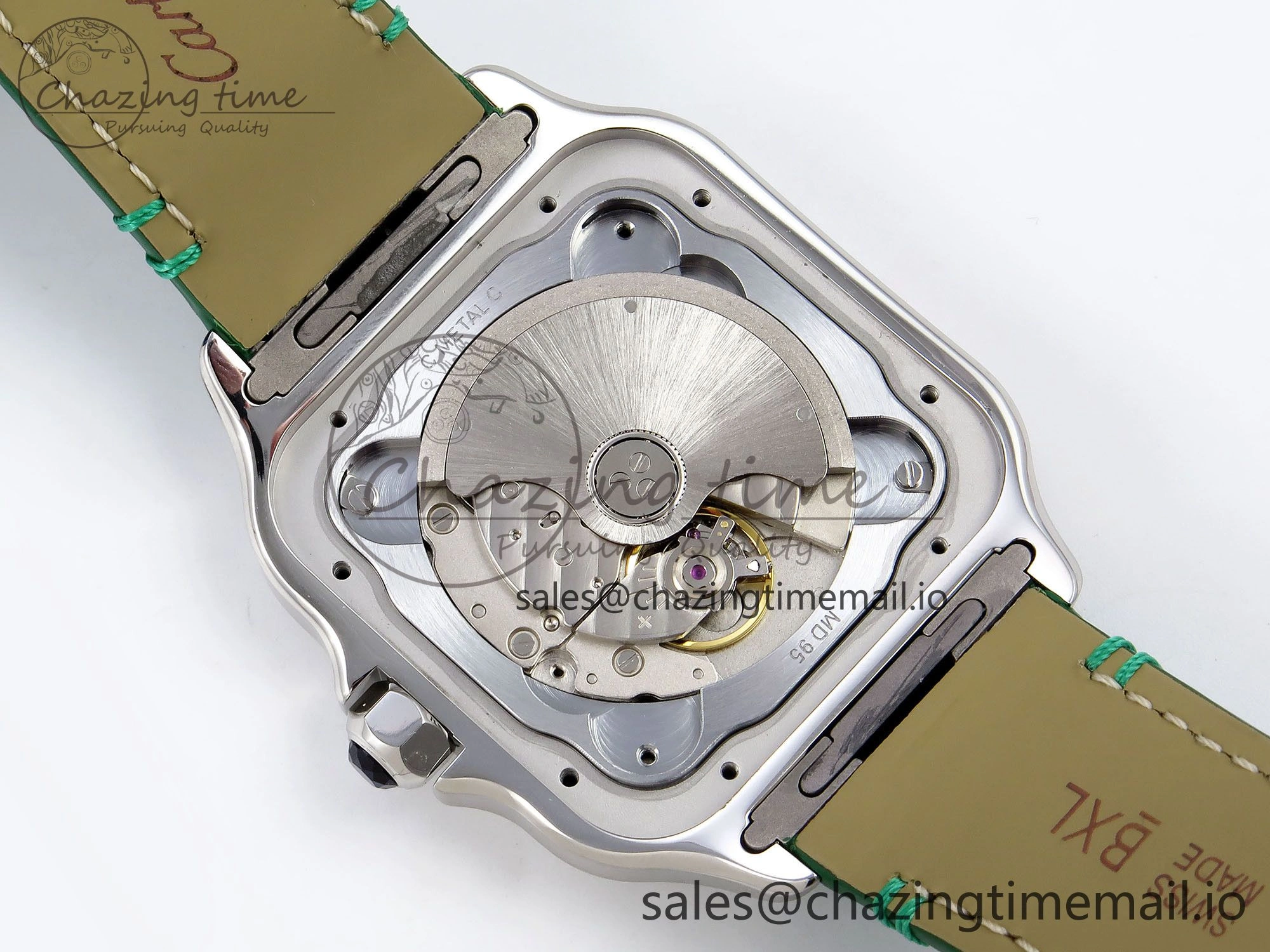 DailyWear Santos de Cartier 40mm SS AF 1:1 Best Edition Green Dial on SS SmartLinks Bracelet MIYOTA 5879
