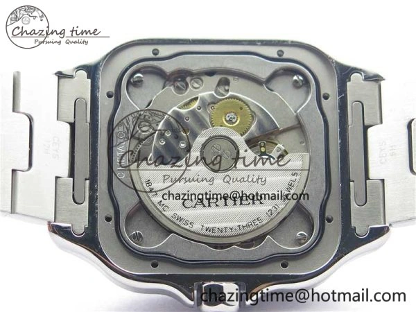 Youthful Santos de Cartier 40mm SS DLC V6F 1:1 Best Edition Black Dial on SS SmartLinks Bracelet MIYOTA 9015 (Free Leather Strap) 6124