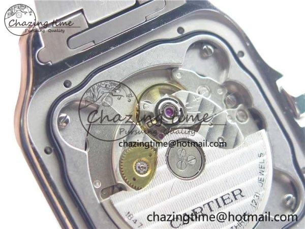 Youthful Santos de Cartier 40mm SS DLC V6F 1:1 Best Edition Black Dial on SS SmartLinks Bracelet MIYOTA 9015 (Free Leather Strap) 6124