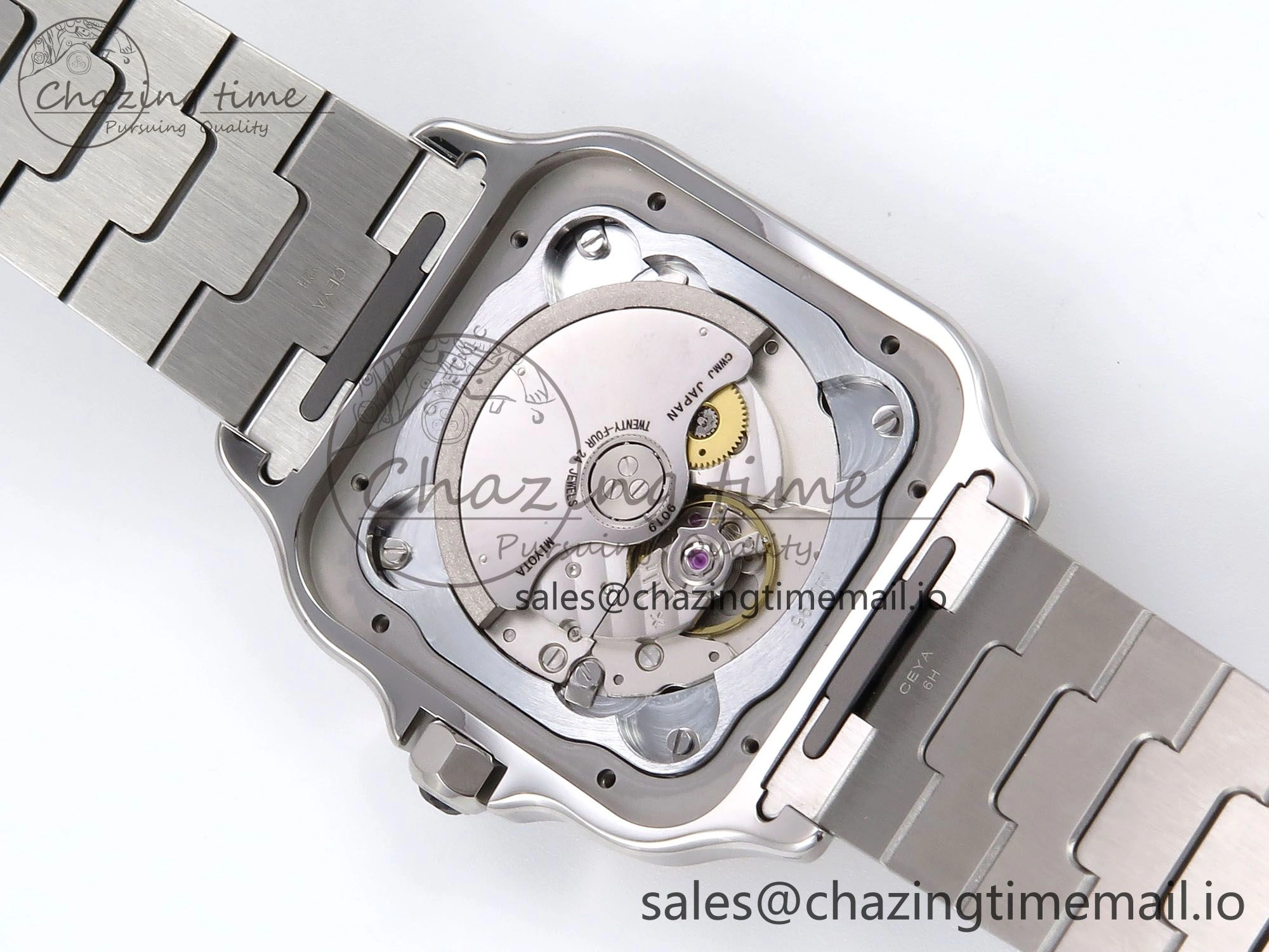 UrbanStyle Santos de Cartier 40mm YG SS BVF 1:1 Best Edition Gray Dial on SS SmartLinks Bracelet MIYOTA 5867