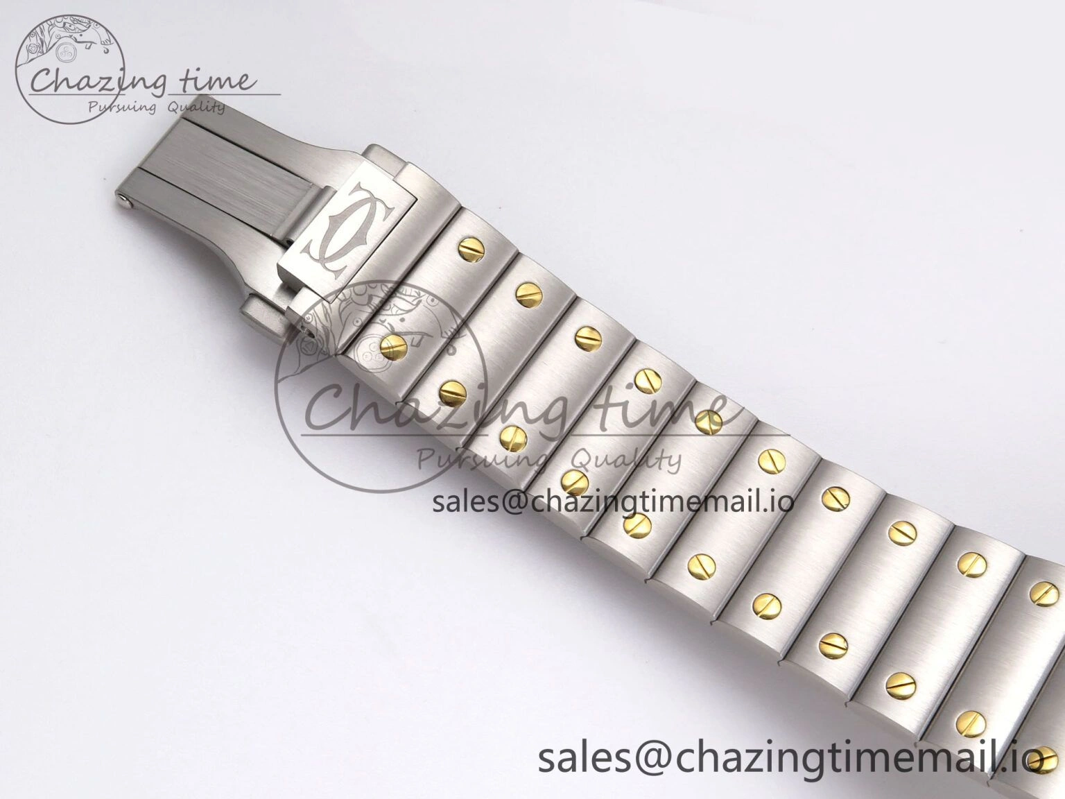 UrbanStyle Santos de Cartier 40mm YG SS BVF 1:1 Best Edition Gray Dial on SS SmartLinks Bracelet MIYOTA 5867
