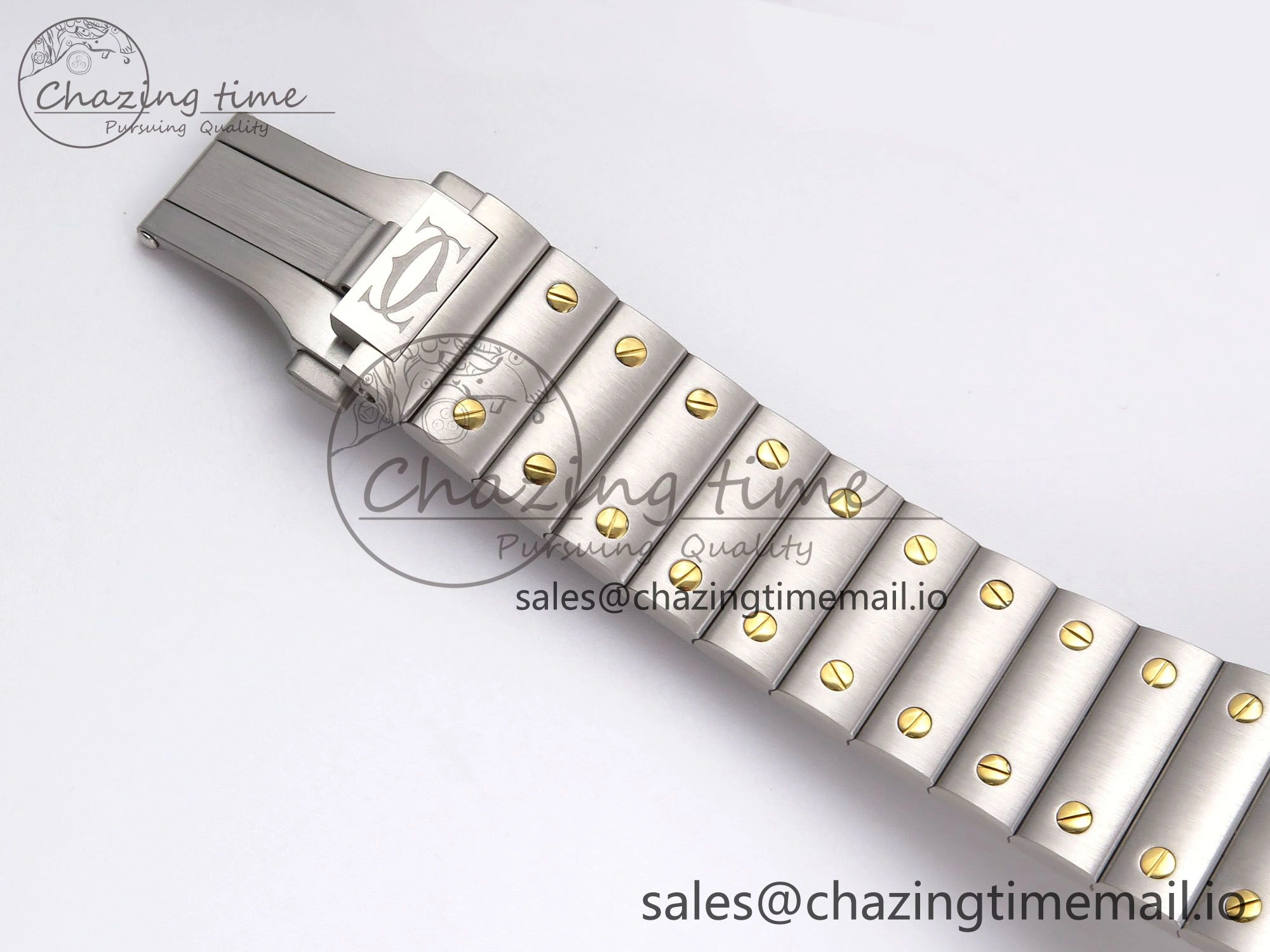 UrbanStyle Santos de Cartier 40mm YG SS BVF 1:1 Best Edition Gray Dial on SS SmartLinks Bracelet MIYOTA 5867
