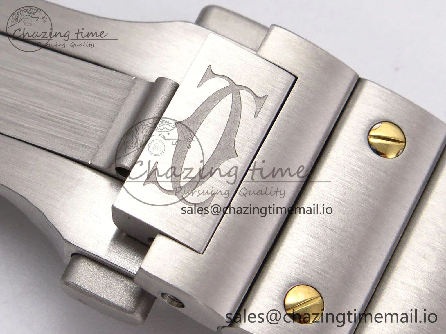 UrbanStyle Santos de Cartier 40mm YG SS BVF 1:1 Best Edition Gray Dial on SS SmartLinks Bracelet MIYOTA 5867