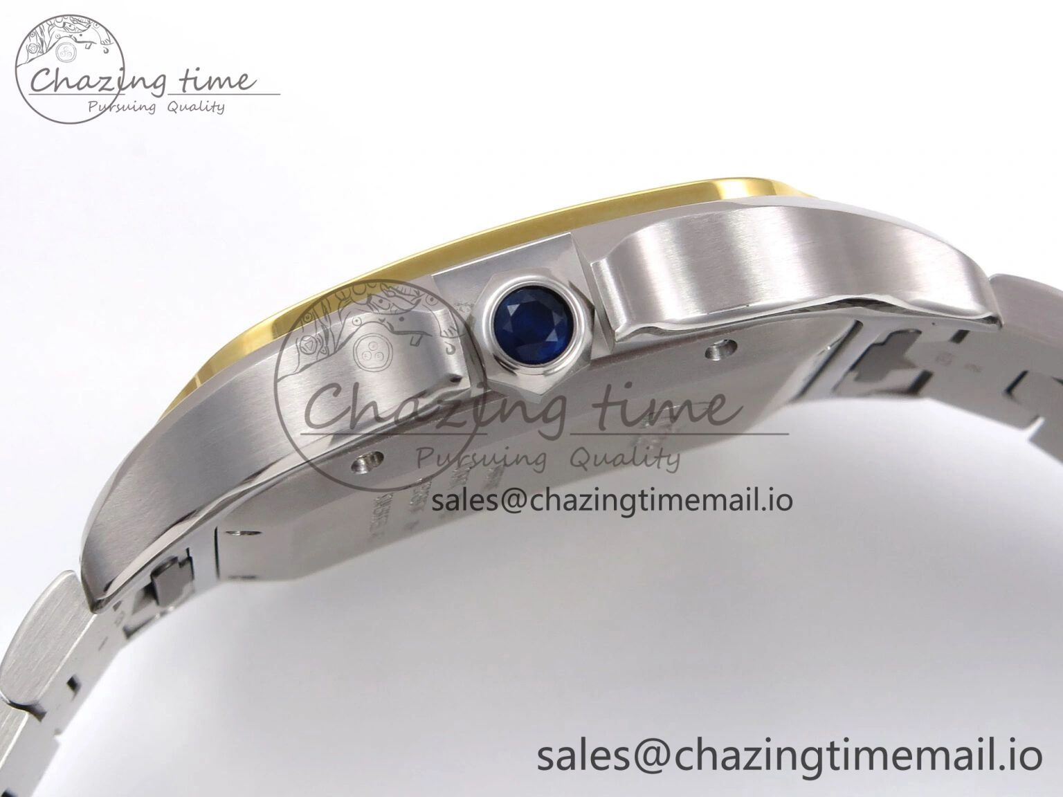 UrbanStyle Santos de Cartier 40mm YG SS BVF 1:1 Best Edition Gray Dial on SS SmartLinks Bracelet MIYOTA 5867