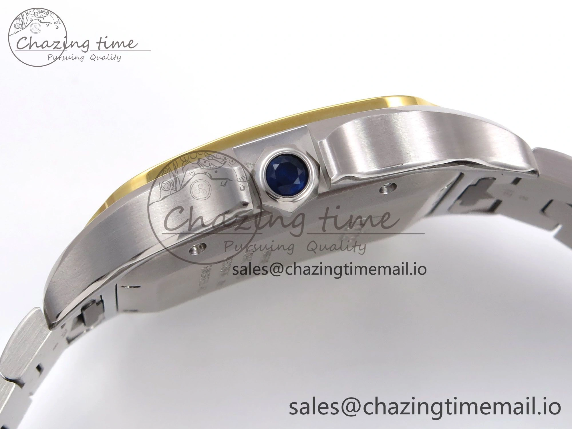 UrbanStyle Santos de Cartier 40mm YG SS BVF 1:1 Best Edition Gray Dial on SS SmartLinks Bracelet MIYOTA 5867