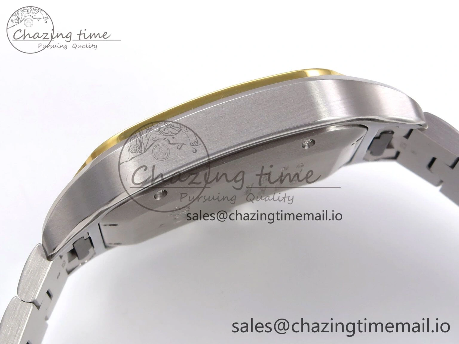 UrbanStyle Santos de Cartier 40mm YG SS BVF 1:1 Best Edition Gray Dial on SS SmartLinks Bracelet MIYOTA 5867