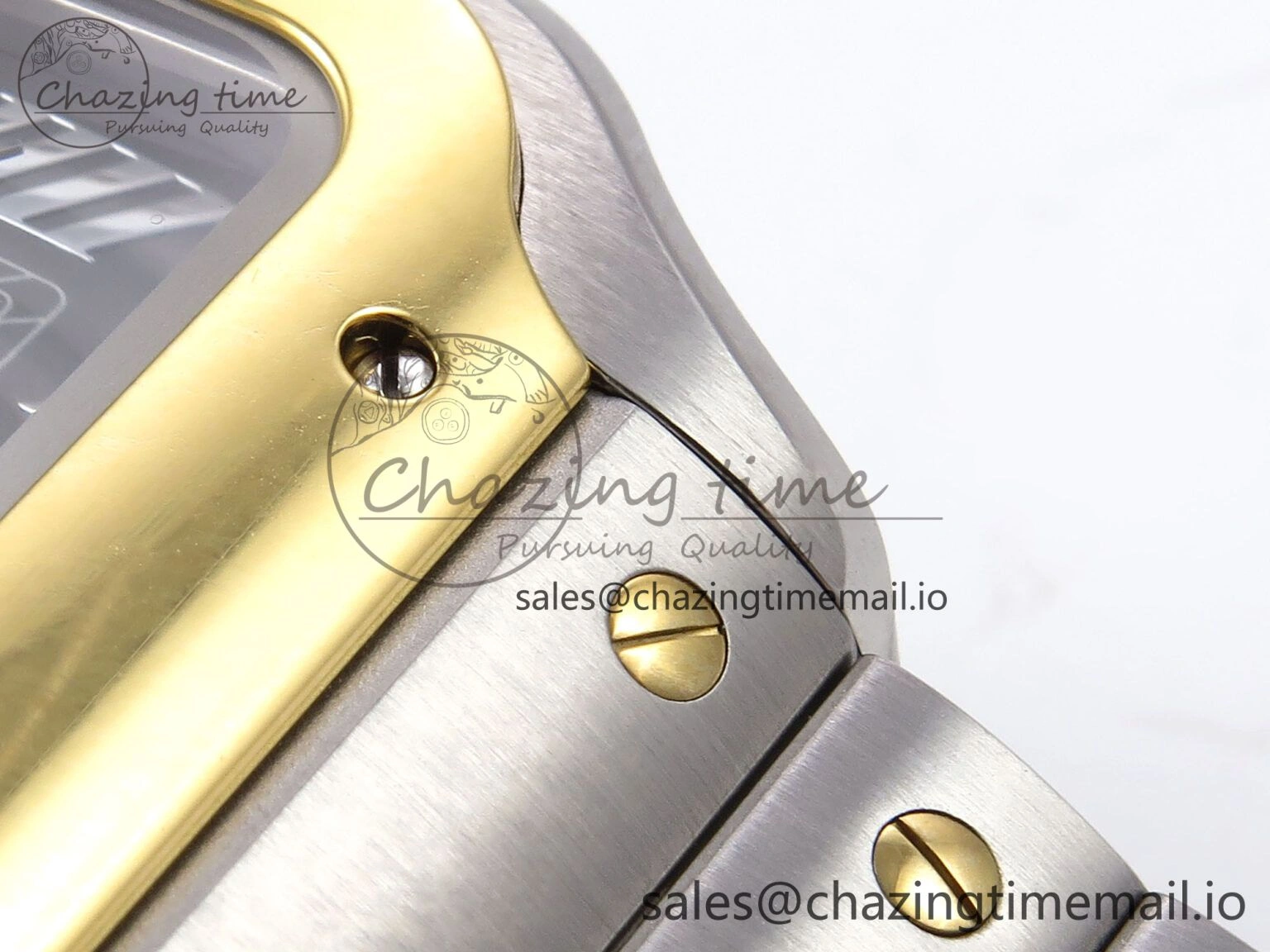 UrbanStyle Santos de Cartier 40mm YG SS BVF 1:1 Best Edition Gray Dial on SS SmartLinks Bracelet MIYOTA 5867