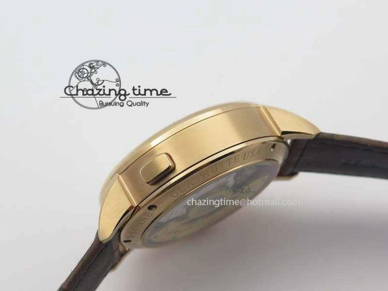 Modern Saxonia 384.032 Moon Phase RG GF Maker Best Edition White Dial On Brown Leather Strap AL 4192