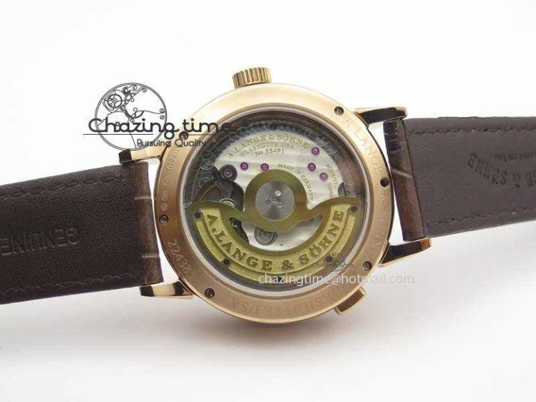 Modern Saxonia 384.032 Moon Phase RG GF Maker Best Edition White Dial On Brown Leather Strap AL 4192